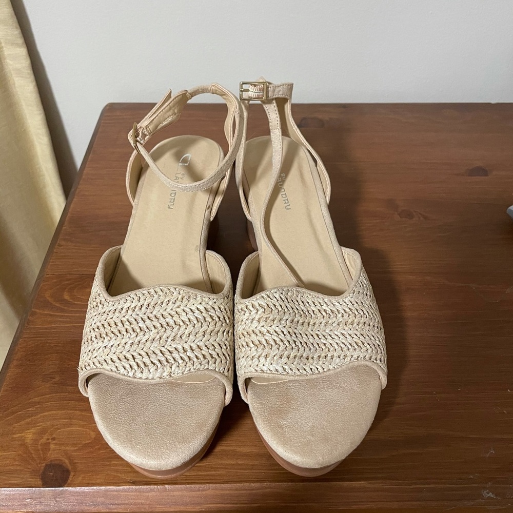 Chunky Open Toe Platform Wedge Sandals